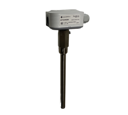 Датчик температуры погружной, 0...+100°С 0...10В RS485/Modbus 200мм ~24В±20%/=15...35В с гильзой 150мм  SPT2VM200  SE