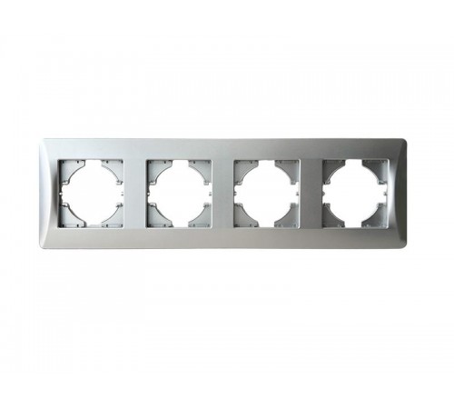 Рамка 4 поста (серебристый) серия BW  201234  SPL