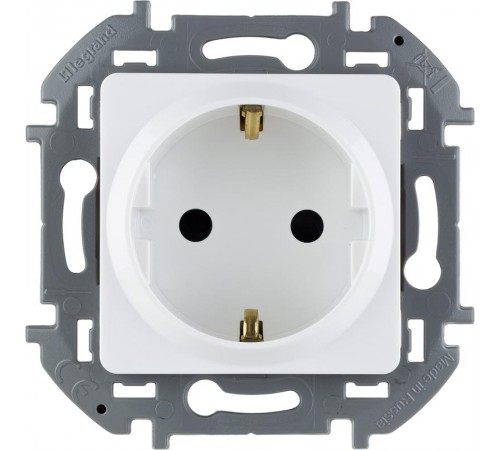 Inspiria Белый Розетка с заземлением С/У со шторками 16А без рамки  673730  Legrand