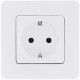 Inspiria Белый Розетка с заземлением С/У со шторками 16А без рамки  673730  Legrand