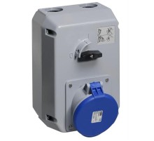 Розетка металл. с выключателем и механической блокировкой 263MM6, 63A, 2P+E, IP44, 6ч2CMA168031R1000 ABB