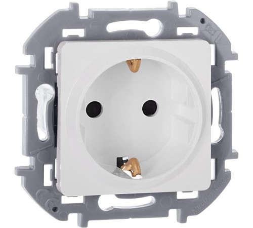 Inspiria Белый Розетка с заземлением С/У со шторками 16А без рамки  673730  Legrand