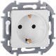 Inspiria Белый Розетка с заземлением С/У со шторками 16А без рамки  673730  Legrand
