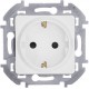 Inspiria Белый Розетка с заземлением С/У со шторками 16А без рамки  673730  Legrand