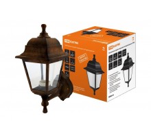 Светильник садово-парковый НБУ 04-60-001 60Вт ЛН/КЛЛ/LED Е27 IP44 четырехгранник, настенный, пластик, медь  SQ0330-0724  TDM