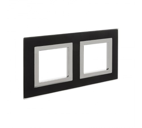 Рамка из натурального стекла, "Avanti", черная, 4 модуля  4402824  DKC