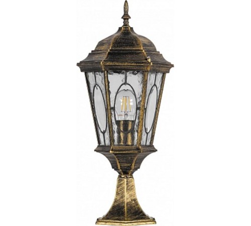 Светильник садово-парковый PL154 60W 230V E27 240*240*550мм черное золото (большой, на постамент 0,54М)  11322  FERON