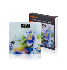 Весы электронные напольные "Фиалки", стекло, деление 0,01 кг, макс. 180 кг, 28х28 см, TDM  SQ4012-0003  TDM