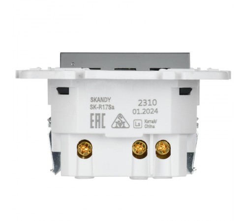 SKANDY Розетка с з/к/ш 16А с USB C 18Вт SK-R17N никель  SK-R14-16-U14-018-K50  IEK