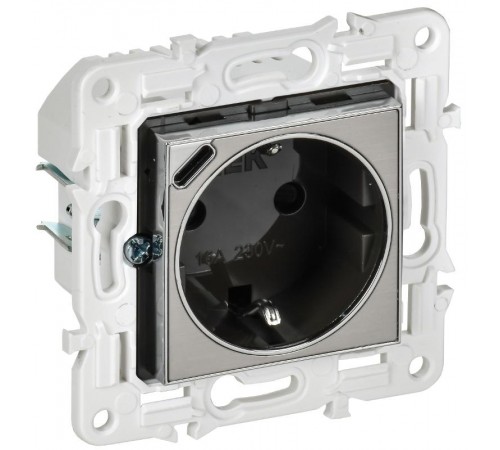 SKANDY Розетка с з/к/ш 16А с USB C 18Вт SK-R17N никель  SK-R14-16-U14-018-K50  IEK