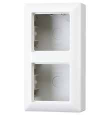 Рамка для вертикальной и горизонтальной установки, 2 поста, накладной монтаж; дюропласт; белый; AS500  AS582AWW  Jung