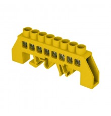 Шина "0" РЕ (8х12мм) 8 отверстий латунь желтый нейлоновый корпус комбинированный EKF PROxima  sn0-125-8-dpe  EKF