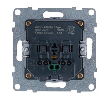 SUNO Комбинированная розетка со шторками 2К+З 16А 250В/USB С 1500мА. Безвинтовые зажимы. Цвет "Белый"  721129  Legrand