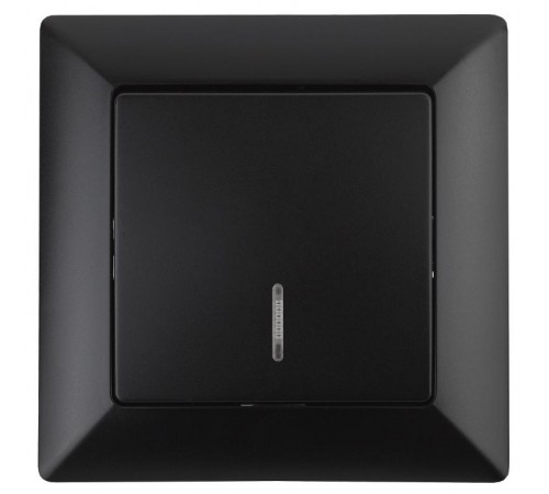 4-102-05 Intro Выключатель с подсветкой, 10А-250В, СУ, Solo, антрацит  Б0043274  Intro