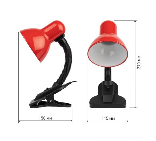 Светильник настольный под лампу N-212-E27-40W-R красный  Б0035061  ЭРА