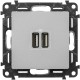 Valena LIFE DIY Алюминий Розетка 2-ая USB 240В/5В 1500мА  753612  Legrand