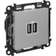 Valena LIFE DIY Алюминий Розетка 2-ая USB 240В/5В 1500мА  753612  Legrand