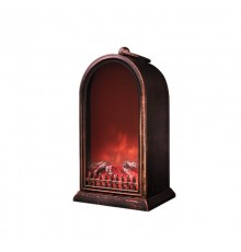 Светодиодный камин Фьюжн с эффектом живого огня 14,7x11,7x25 см, батарейки 2хС (не в комплекте) USB, бронзовый  511-038  NEON-NIGHT