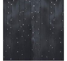 Гирлянда Светодиодный Дождь 2х9м, эффект водопада, черный провод, 230 В, диоды БЕЛЫЕ  235-275  NEON-NIGHT