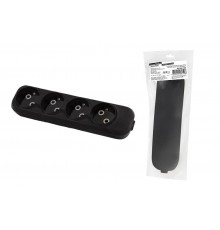 Колодка розеточная 4 гнезда 2П б/з 10А 250В черная серии "Народная"  SQ1806-0428  TDM