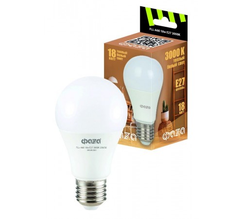 Лампа светодиодная FLL- A60 18w E27 3000K 230/50   .5038387  ФАZА