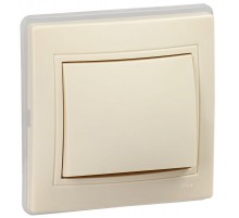 КВАРТА Кремовый Выключатель 1-клавишный ВС10-1-0-ККм-44 10А IP44  KV-V10-10-44-K33  GENERICA