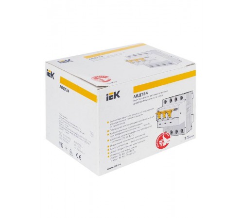 Выключатель автоматический дифференциального тока АВДТ 34 3п+N 25А C 30мА тип A  MAD22-6-025-C-30  IEK