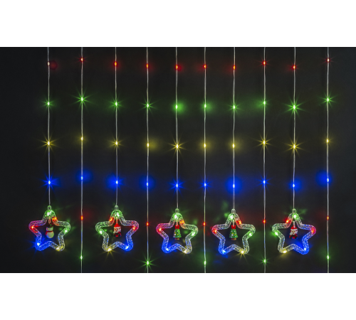Гирлянда  95 014 NGF-D035-03 (бахрома звезды и фигурки RGBY 3*0.6м IP20  95014  Navigator