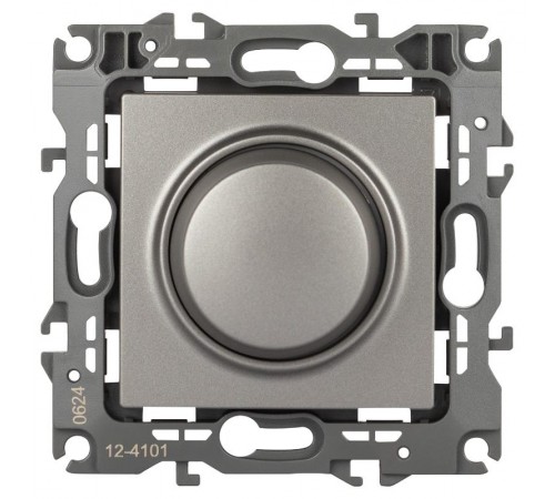 Светорегулятор ЭРА Серия 12 12-4101-16 поворотно-нажимной, 400ВА 230В, титан   Б0065649  ЭРА