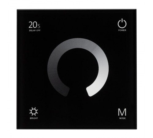 Панель SMART-P4-DIM-G-IN Black (12-24V, 4x3A, Sens, 2.4G) (Arlight, IP20 Пластик, 5 лет)  034778  Arlight