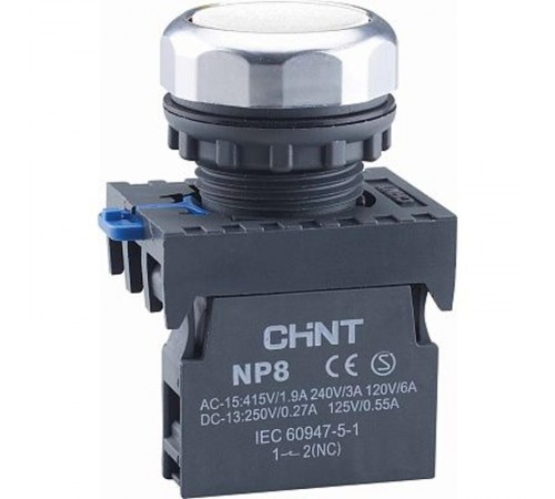 Кнопка управления NP8-10BN/1 без подсветки белая 1НО IP65 (R)  578646  CHINT