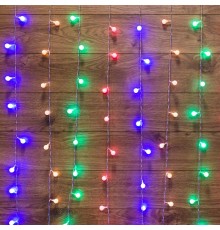 Гирлянда "Светодиодный Дождь" 1,5*1,5 м, с насадками шарики, свечение с динамикой, прозрачный провод, 230 В, диоды Мультиколор  235-049  NEON-NIGHT