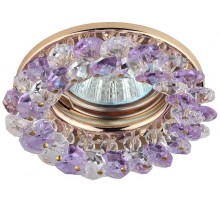 Светильник точечный встраиваемый под лампу DK16 50Вт MR16 GU5.3 золото/прозрачный фиолетовый  C0043796  ЭРА