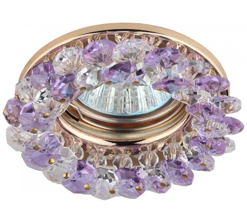 Светильник точечный встраиваемый под лампу DK16 50Вт MR16 GU5.3 золото/прозрачный фиолетовый  C0043796  ЭРА