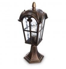 Светильник садово-парковый PL105 60W 230V E27 150*150*440мм черное золото (на постамент 0,45м)  11297  FERON