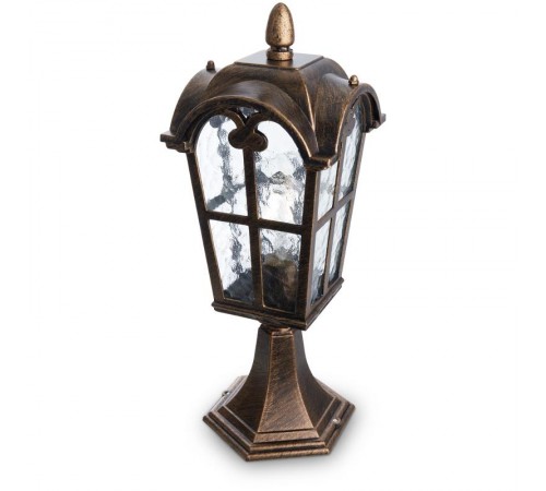 Светильник садово-парковый PL105 60W 230V E27 150*150*440мм черное золото (на постамент 0,45м)  11297  FERON