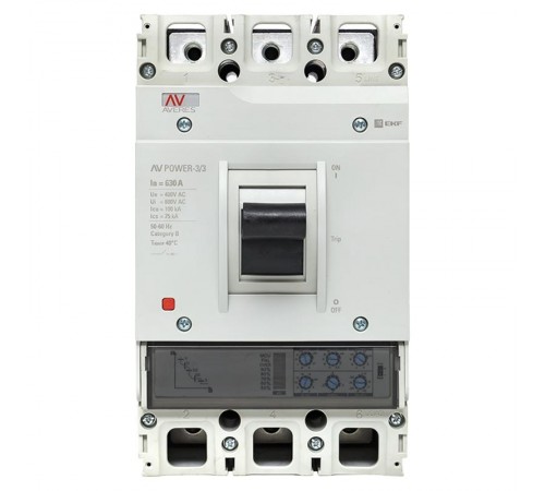 Выключатель автоматический AV POWER-3/3 630А 100kA ETU2.0 AVERES  mccb-33-630H-2.0-av  EKF
