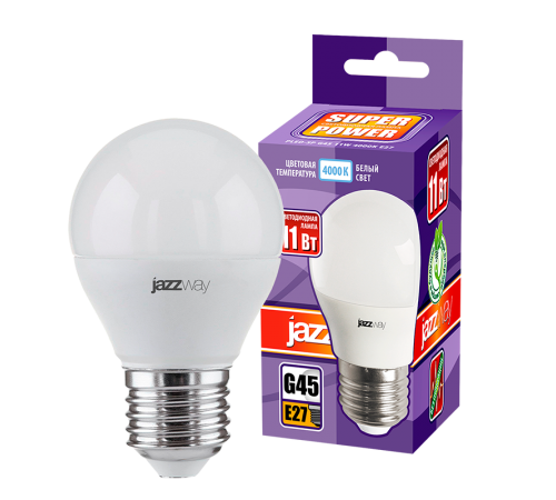Лампа светодиодная PLED- SP G45 11w E27 4000K 230/50  .5019362  Jazzway