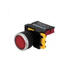 ВК22-EW3462-65У1, красный, 1НЗ, цилиндр, c подсветкой 220В, d22мм, IP65, выключатель кнопочный  (ЭТ)   ET006021   Электротехник