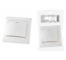 Выключатель 1 кл. с подсветкой 10А белый "Таймыр" (пром. упак., бакелит. основание)  SQ1814-0504  TDM