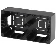 12-6102-06 ЭРА Коробка наклад. монтажа 2 поста, Эра12, чёрный  Б0043175  ЭРА