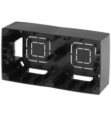 12-6102-06 ЭРА Коробка наклад. монтажа 2 поста, Эра12, чёрный  Б0043175  ЭРА