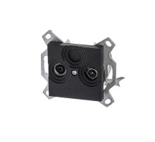 ABB Levit Антрацит Розетка TV-R оконечная  5011H-A03503 63W  2CHH083503A6063  ABB