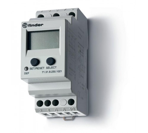 Универсальное контрольное реле тока для 1-фазных сетей AC/DC; пониженый/повышенный ток  715182301021PAS  Finder