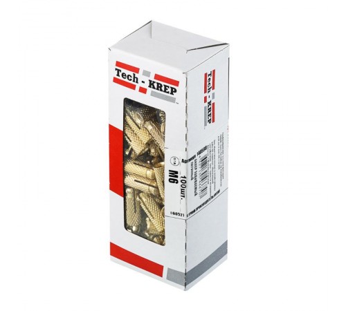 Анкер забиваемый латунный М6 (100 шт) - коробка ( 0,440 кг)  140598  Tech-KREP