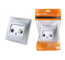 Розетка TV ("мама") + SAT (F-разъем) 0-2400МГц серебр. металлик "Лама"   SQ1815-0220  TDM