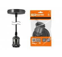 Патрон Е27 с подвесом 1 м, металлический "Лофт", черный  SQ0335-0070  TDM