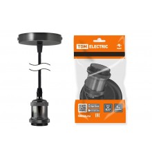 Патрон Е27 с подвесом 1 м, металлический "Лофт", черный  SQ0335-0070  TDM