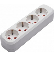 PST16-410-20 Колодка для удлинителя 4-местная с/з, 250В, 16A, белый  39012  STEKKER