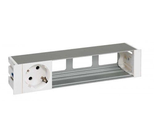 Simon S400 Врезной розеточный блок с крышкой и мет. вводом, 1x2P+E, 3 пустых модуля, алюминий, Simon 400  45401000-133  Simon